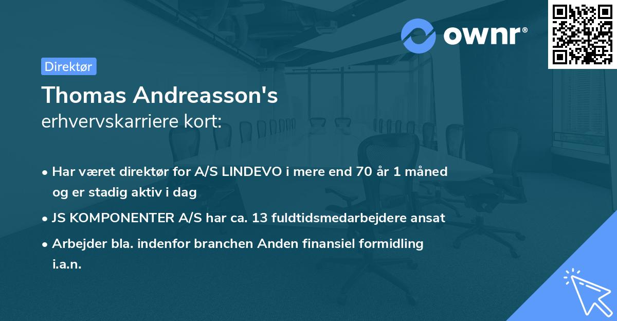 Thomas Andreasson's erhvervskarriere kort