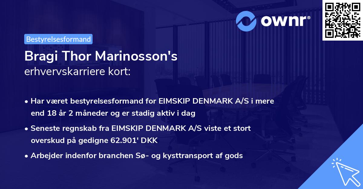 Bragi Thor Marinosson's erhvervskarriere kort