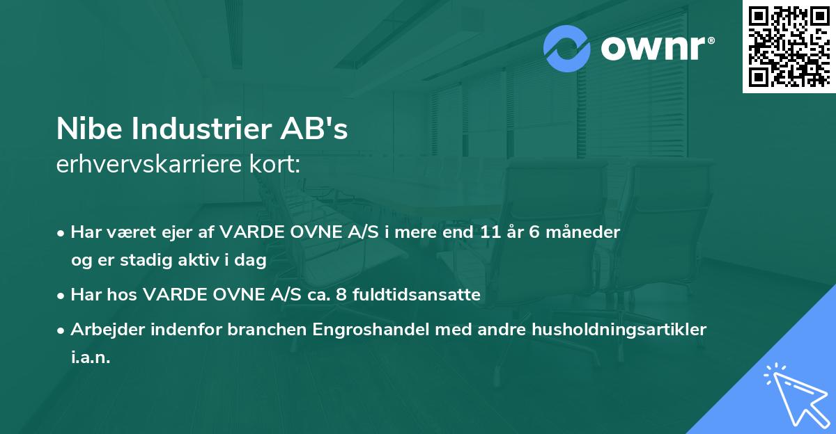 Nibe Industrier AB's erhvervskarriere kort