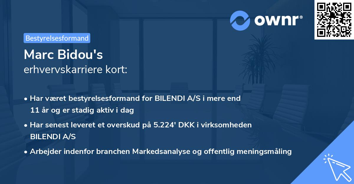Marc Bidou's erhvervskarriere kort