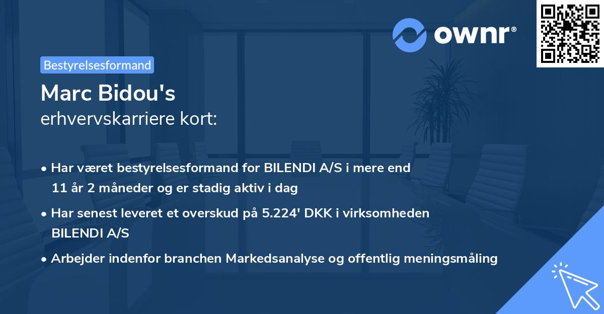 Marc Bidou's erhvervskarriere kort