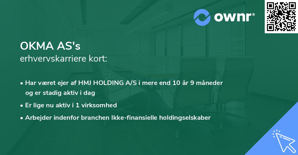 OKMA AS's erhvervskarriere kort