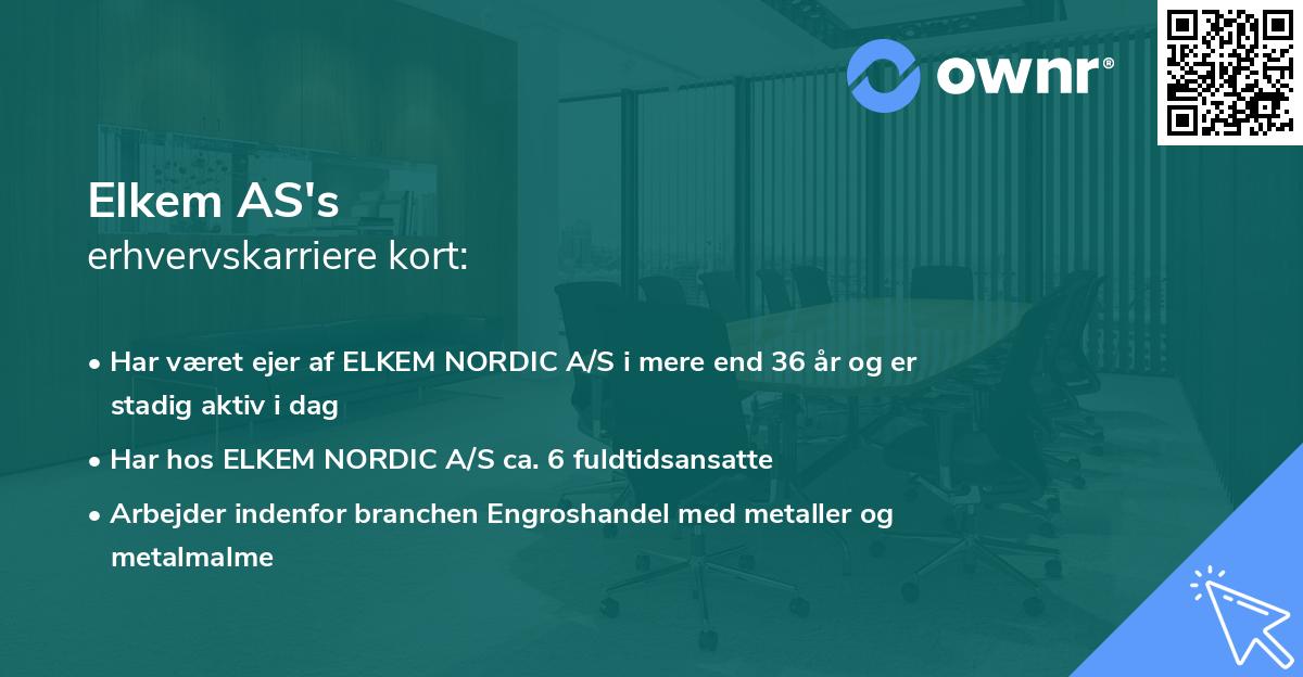 Elkem AS's erhvervskarriere kort