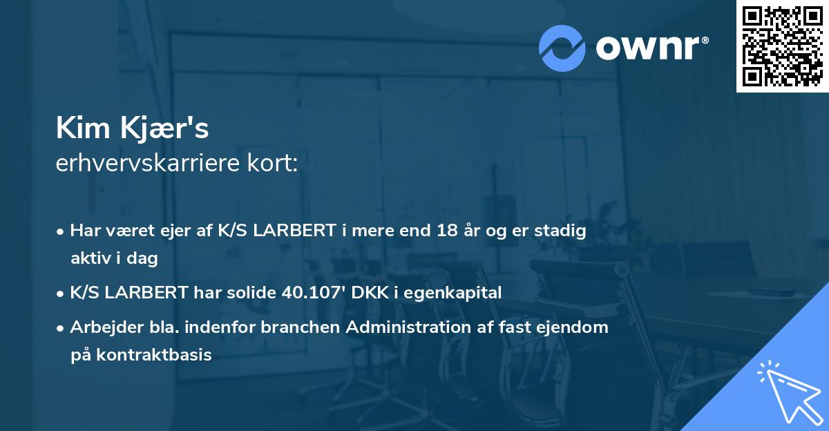 Kim Kjær's erhvervskarriere kort