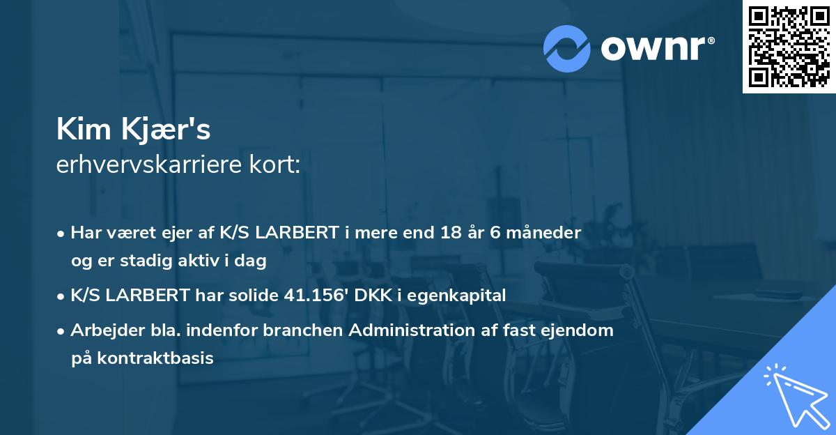 Kim Kjær's erhvervskarriere kort