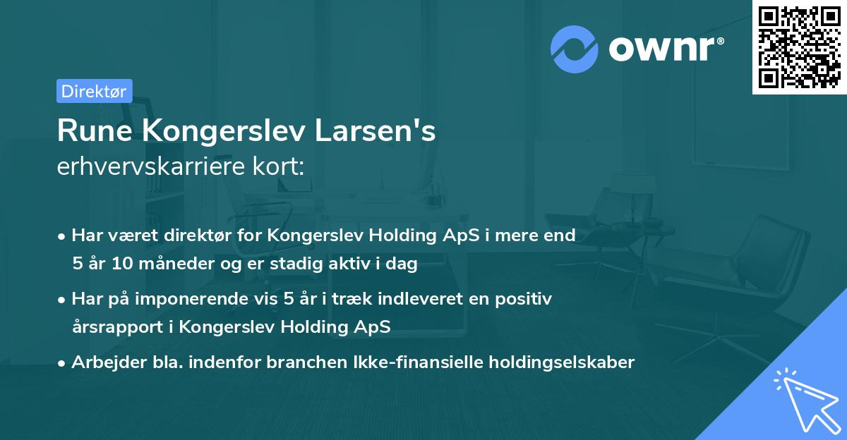 Rune Kongerslev Larsen's erhvervskarriere kort