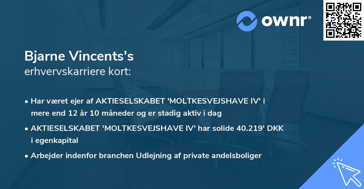Bjarne Vincents's erhvervskarriere kort