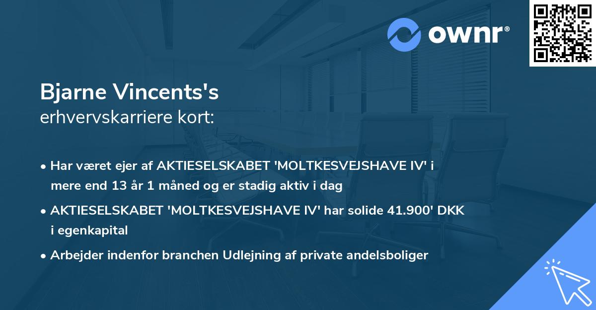 Bjarne Vincents's erhvervskarriere kort