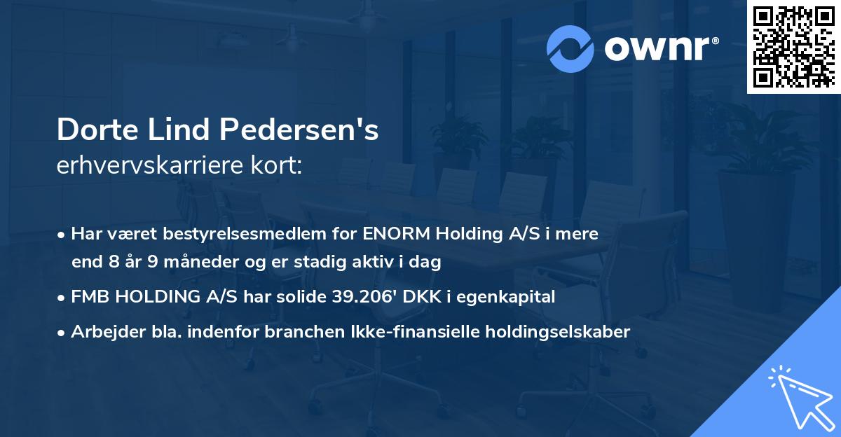 Dorte Lind Pedersen's erhvervskarriere kort