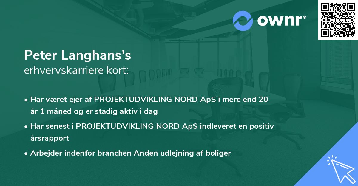 Peter Langhans's erhvervskarriere kort