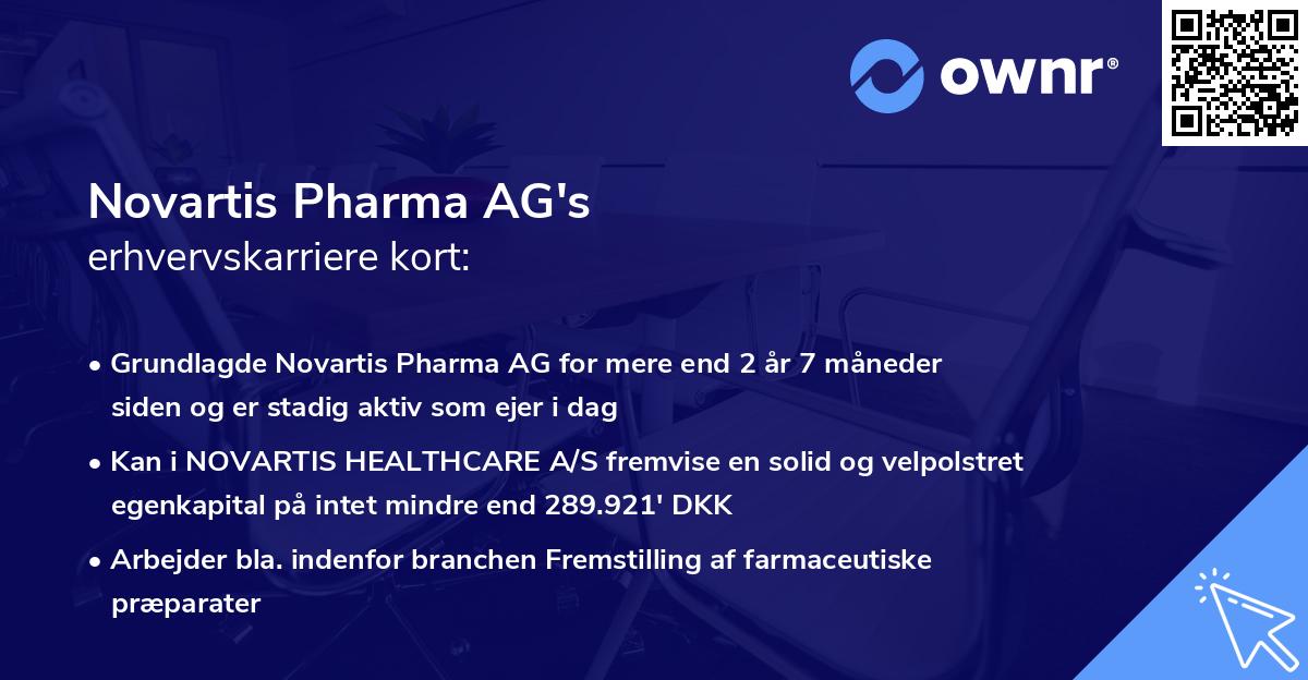 Novartis Pharma AG's erhvervskarriere kort