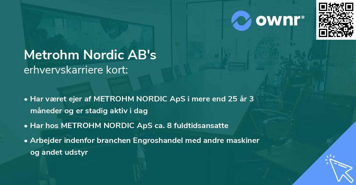 Metrohm Nordic AB's erhvervskarriere kort