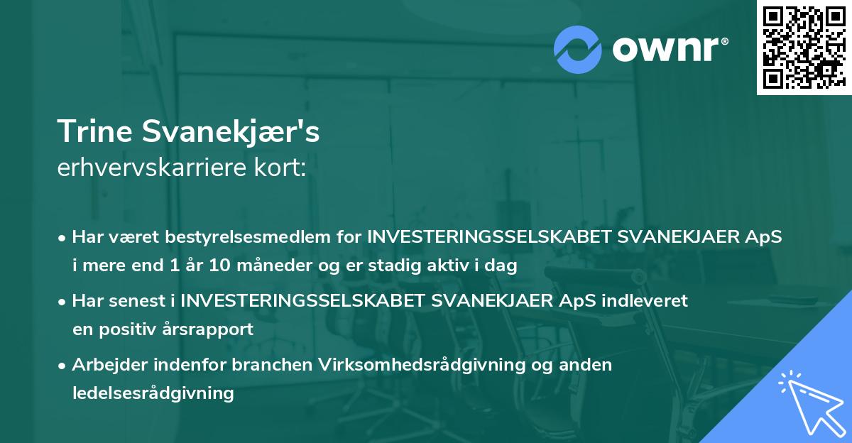 Trine Svanekjær's erhvervskarriere kort