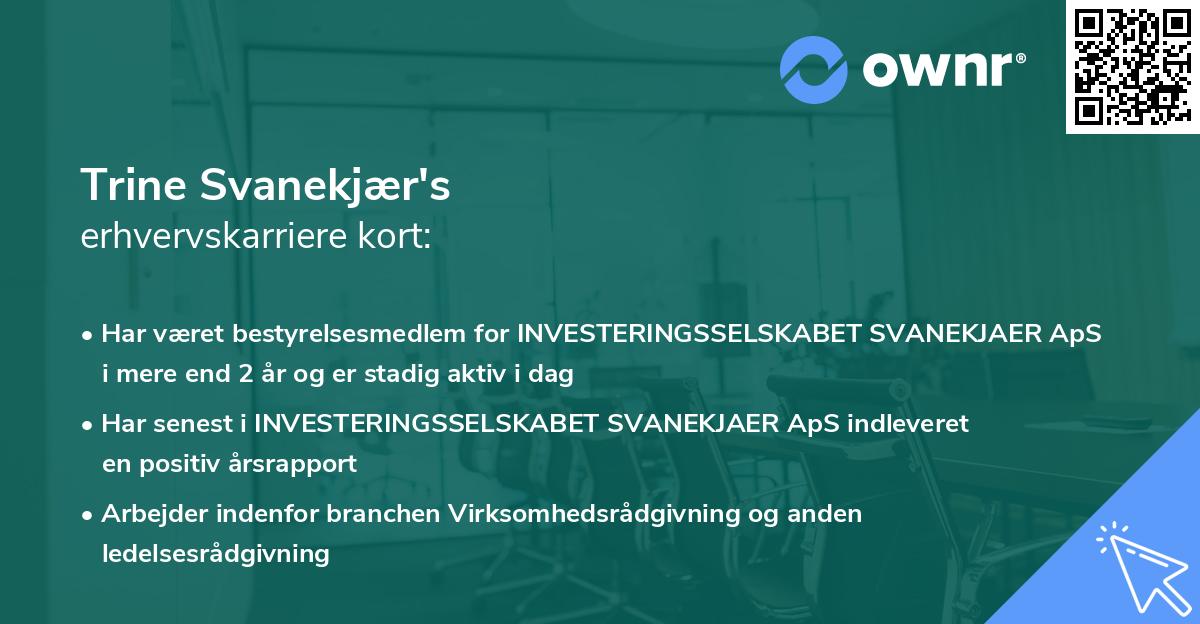 Trine Svanekjær's erhvervskarriere kort