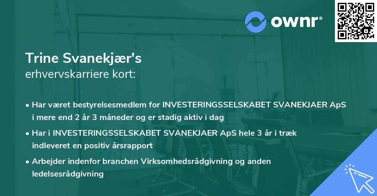 Trine Svanekjær's erhvervskarriere kort