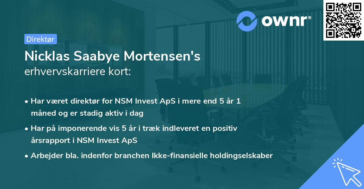 Nicklas Saabye Mortensen's erhvervskarriere kort