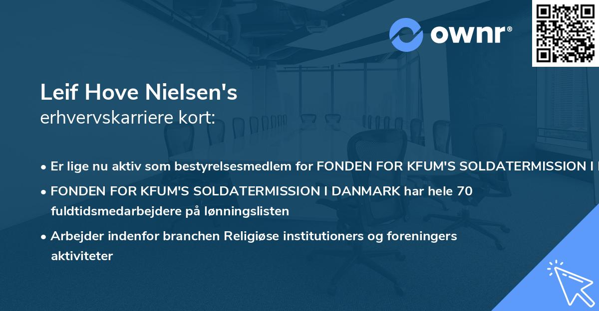 Leif Hove Nielsen's erhvervskarriere kort