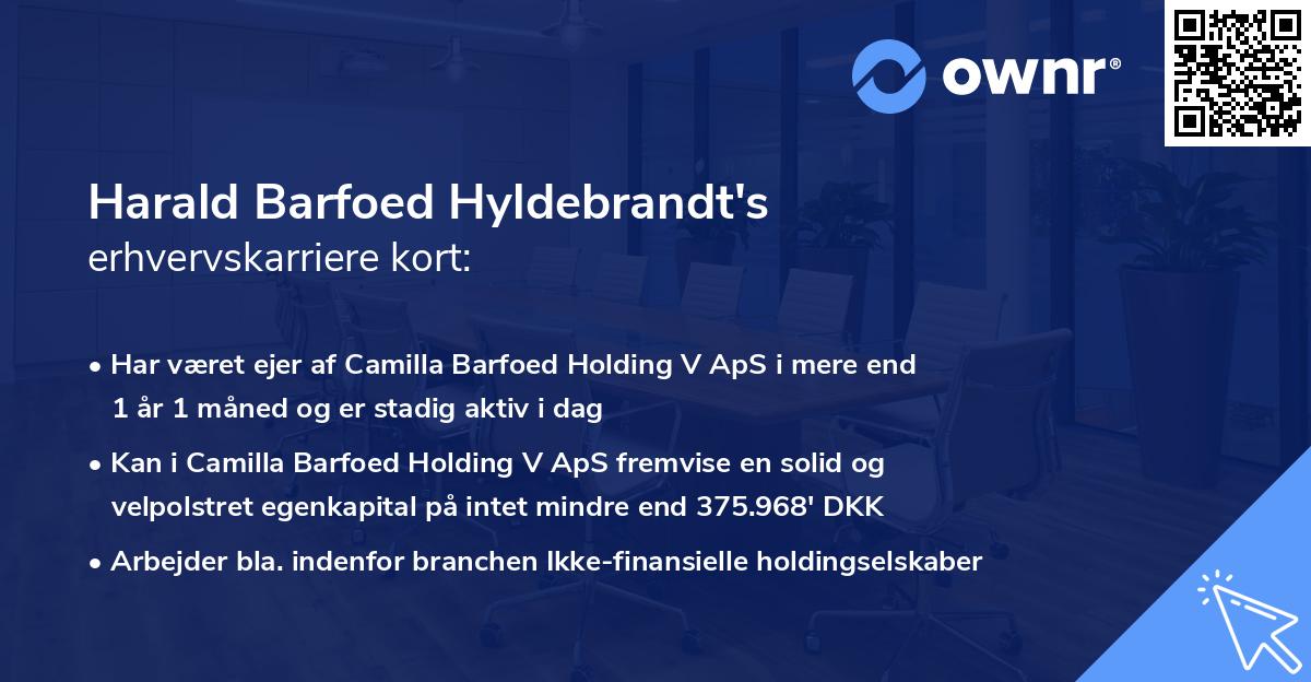 Harald Barfoed Hyldebrandt's erhvervskarriere kort
