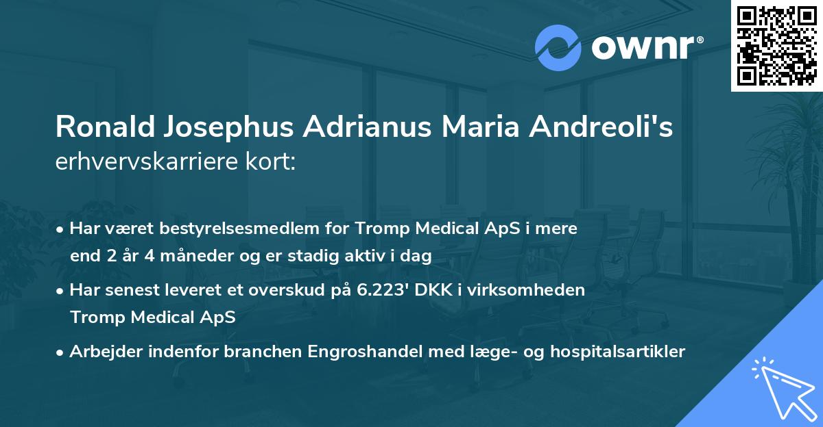 Ronald Josephus Adrianus Maria Andreoli's erhvervskarriere kort
