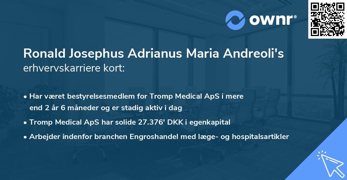 Ronald Josephus Adrianus Maria Andreoli's erhvervskarriere kort