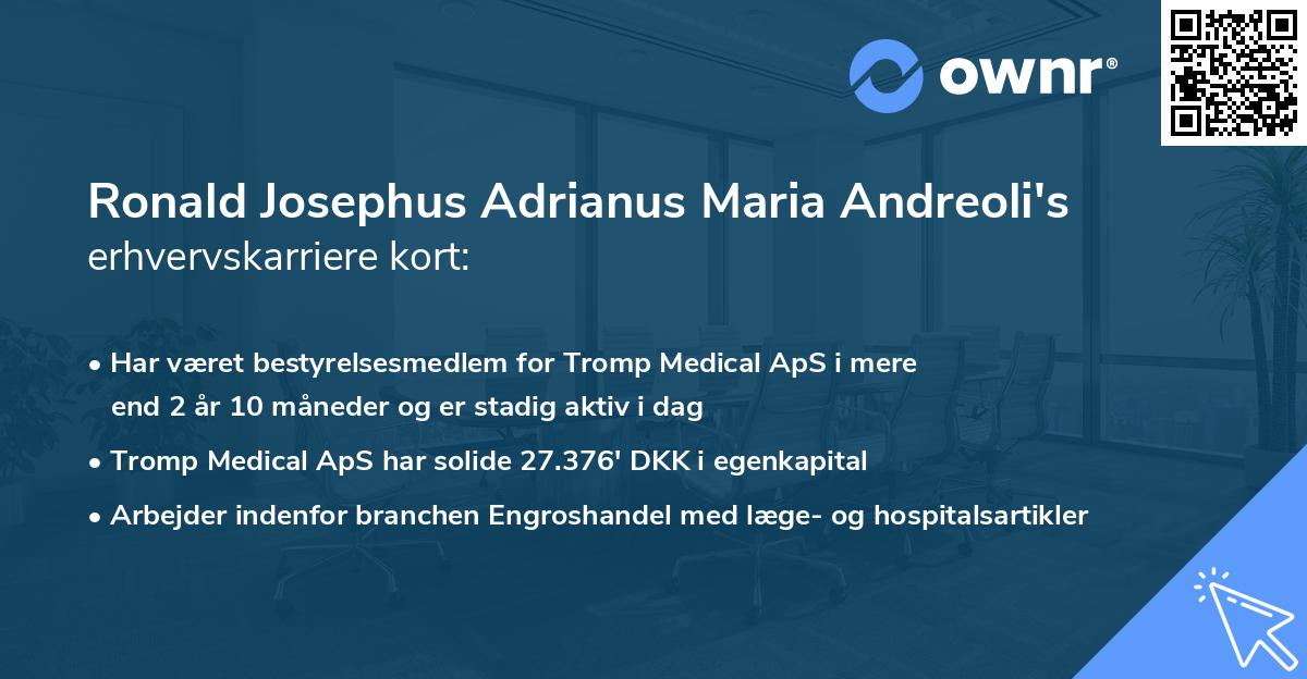 Ronald Josephus Adrianus Maria Andreoli's erhvervskarriere kort