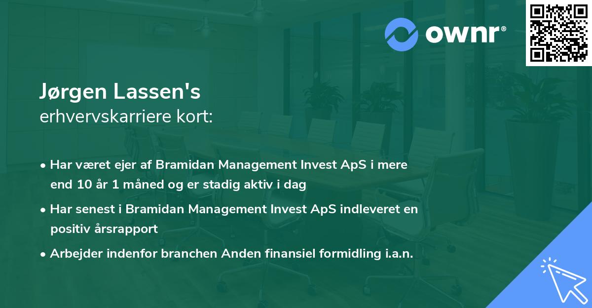 Jørgen Lassen's erhvervskarriere kort