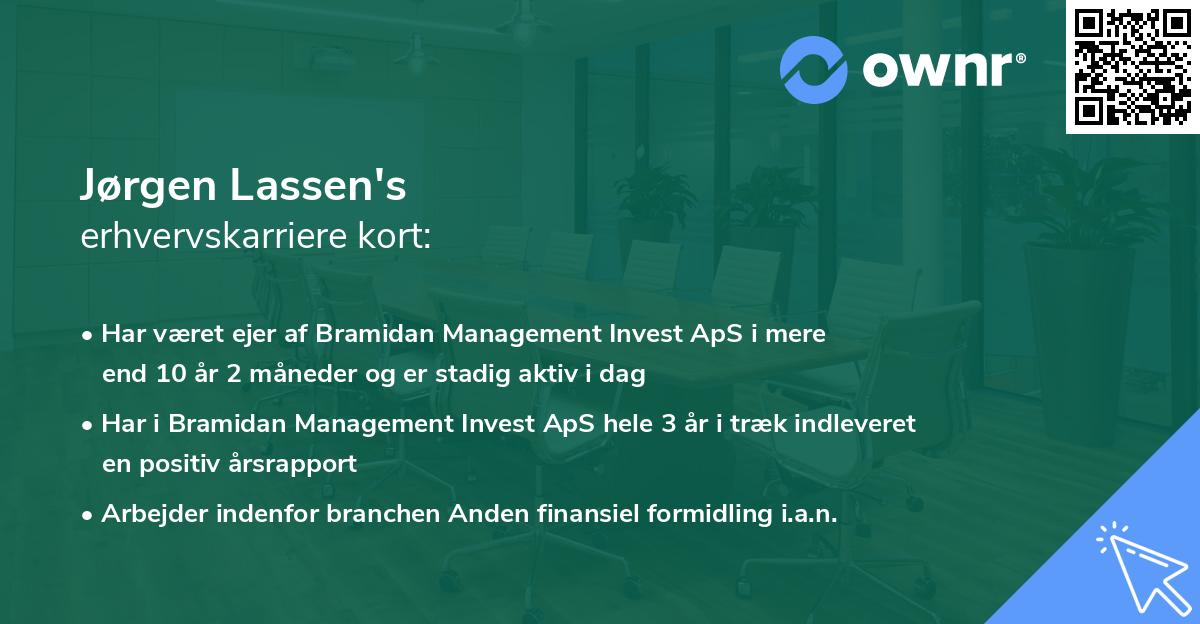 Jørgen Lassen's erhvervskarriere kort