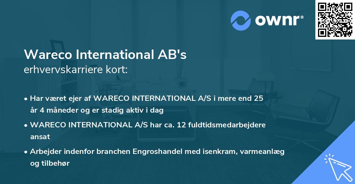 Wareco International AB's erhvervskarriere kort