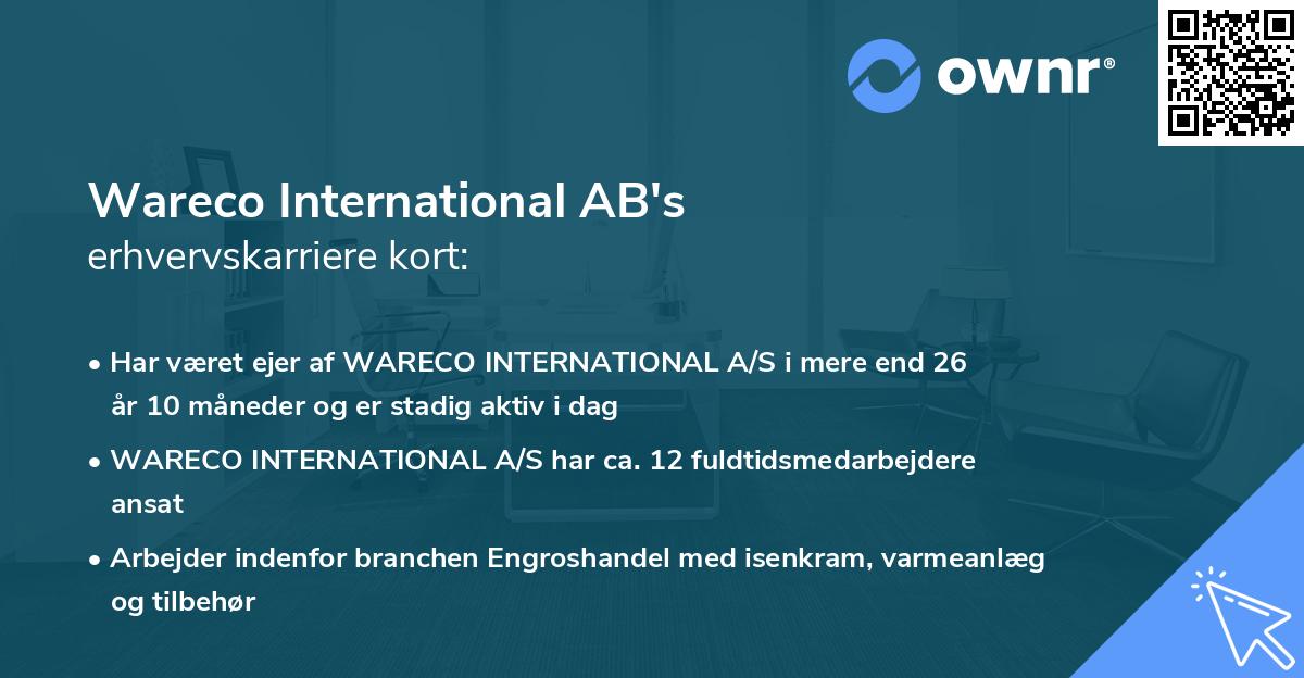 Wareco International AB's erhvervskarriere kort