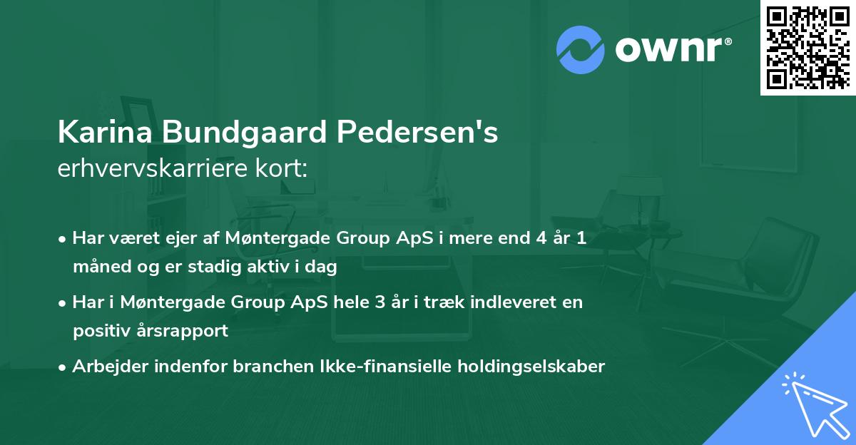 Karina Bundgaard Pedersen's erhvervskarriere kort