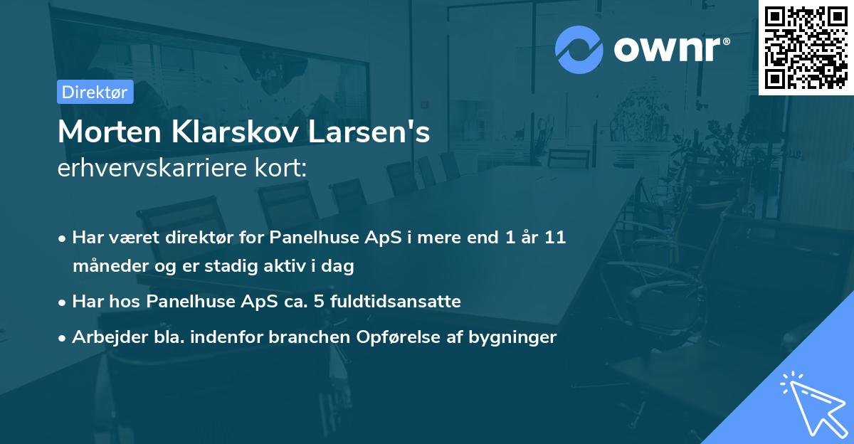 Morten Klarskov Larsen's erhvervskarriere kort