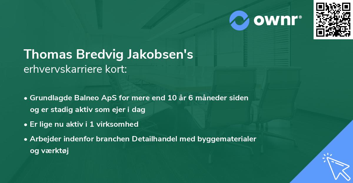 Thomas Bredvig Jakobsen's erhvervskarriere kort