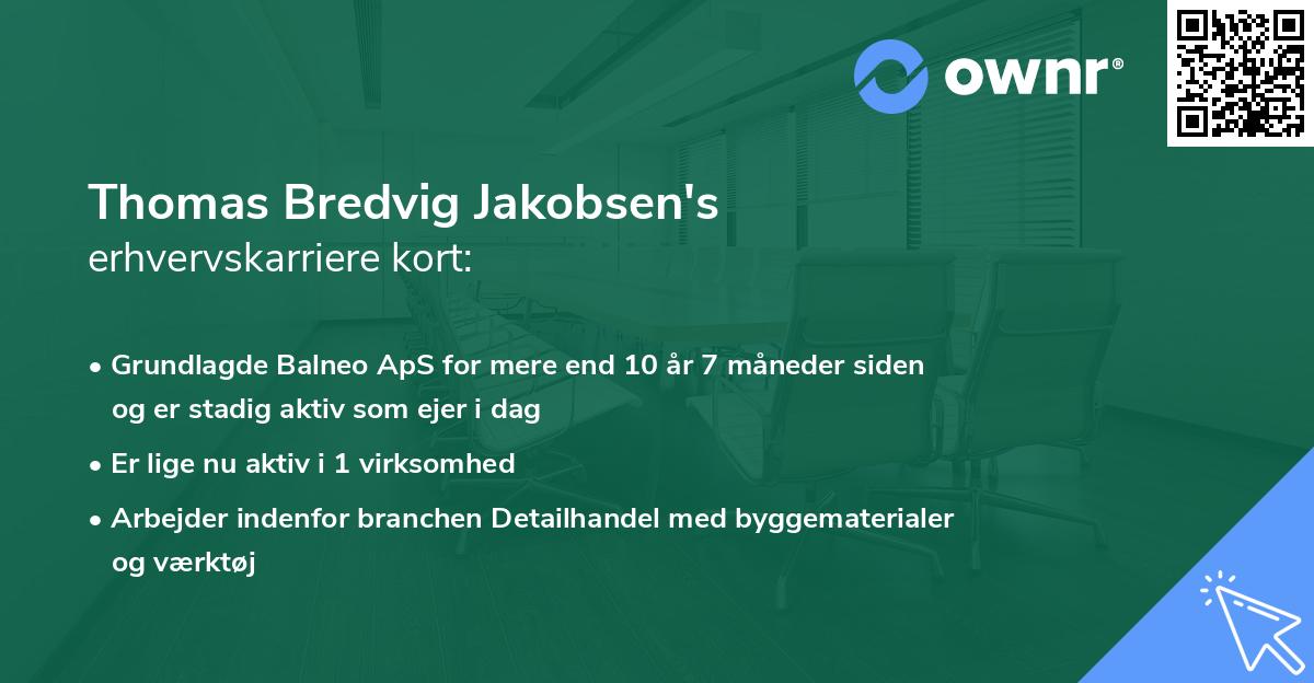 Thomas Bredvig Jakobsen's erhvervskarriere kort