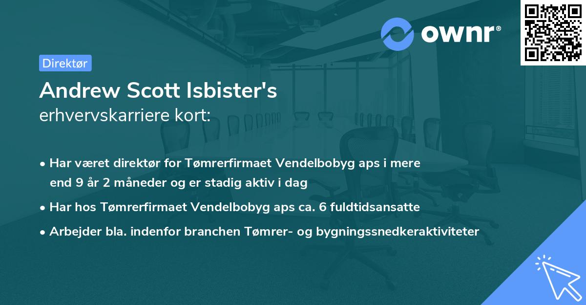 Andrew Scott Isbister's erhvervskarriere kort