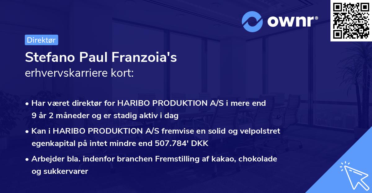 Stefano Paul Franzoia's erhvervskarriere kort