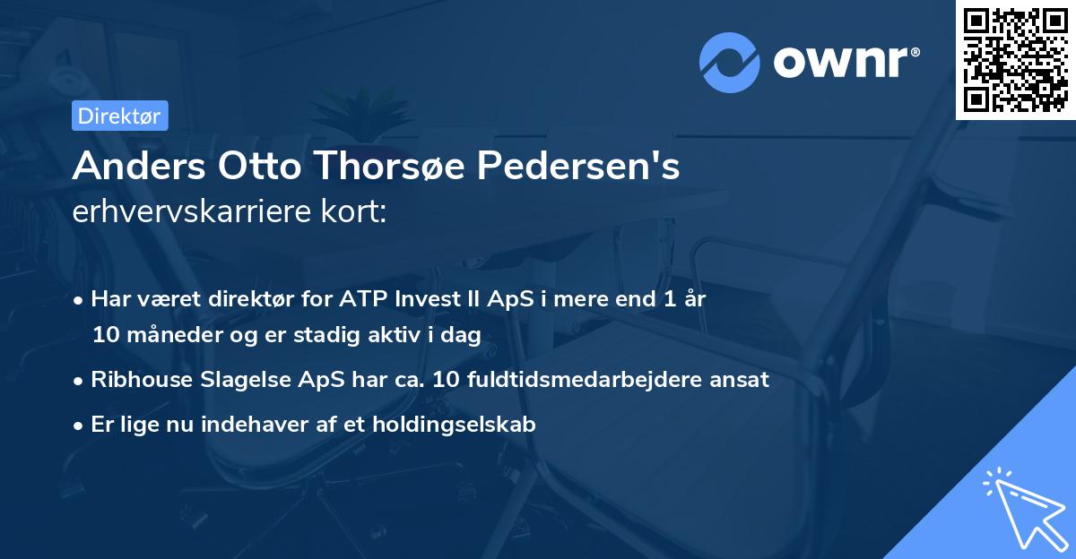 Anders Otto Thorsøe Pedersen's erhvervskarriere kort