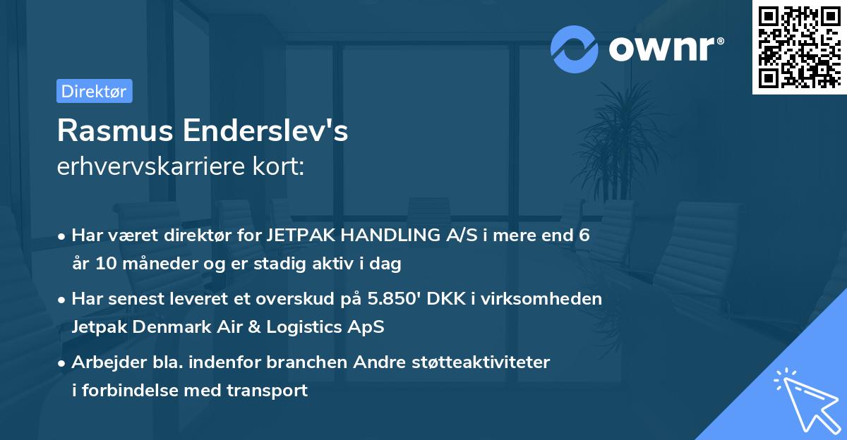 Rasmus Enderslev's erhvervskarriere kort