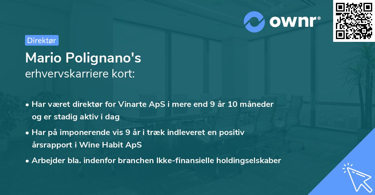 Mario Polignano's erhvervskarriere kort