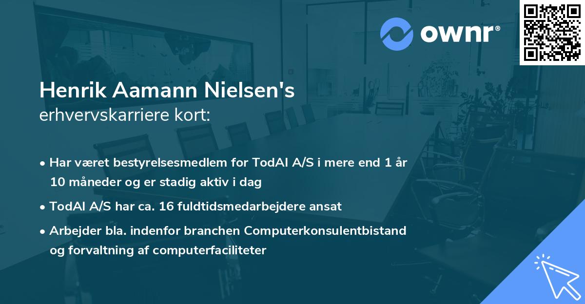 Henrik Aamann Nielsen's erhvervskarriere kort
