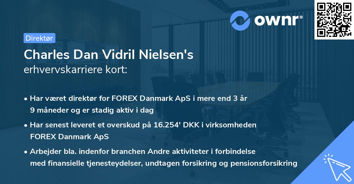 Charles Dan Vidril Nielsen's erhvervskarriere kort