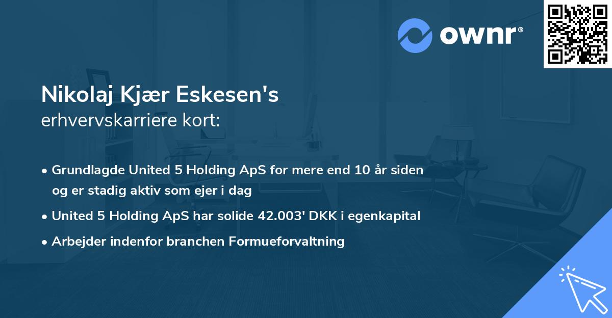 Nikolaj Kjær Eskesen's erhvervskarriere kort