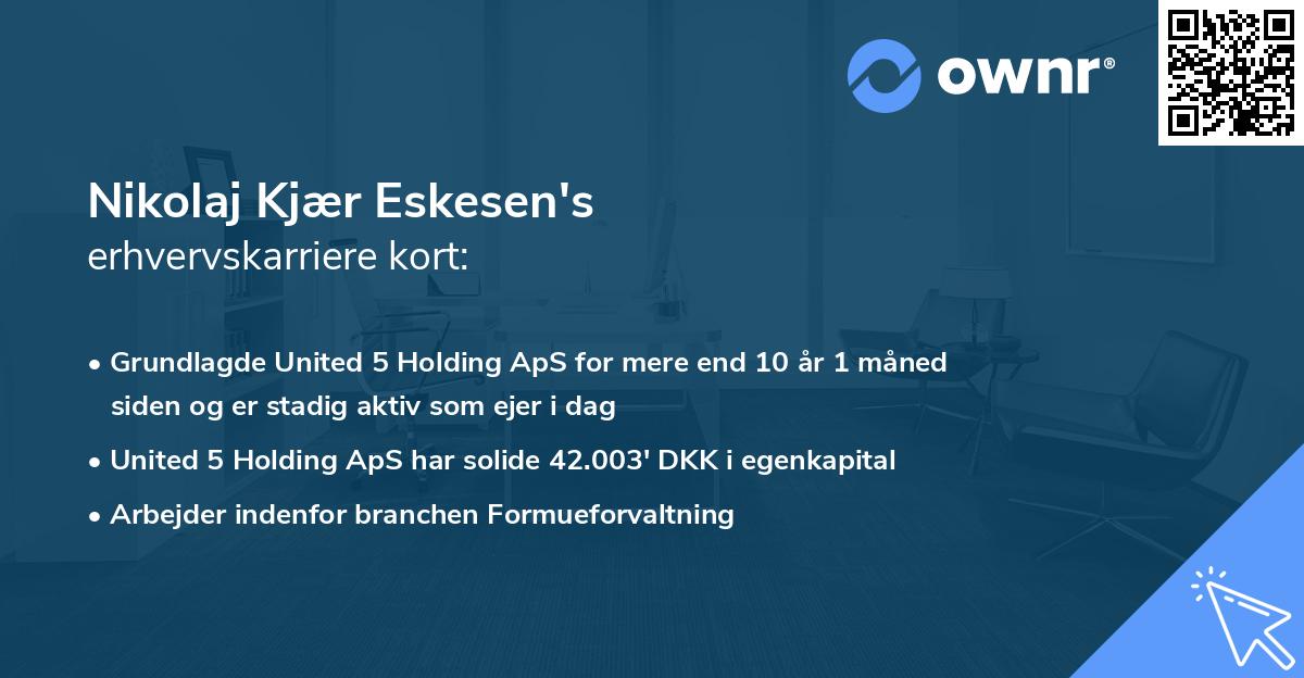 Nikolaj Kjær Eskesen's erhvervskarriere kort