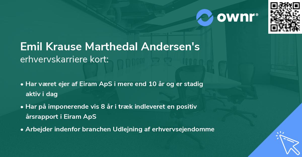 Emil Krause Marthedal Andersen's erhvervskarriere kort