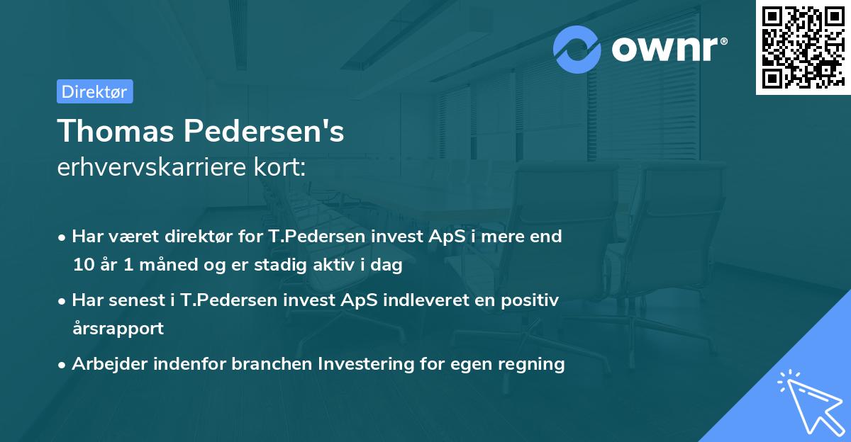 Thomas Pedersen's erhvervskarriere kort