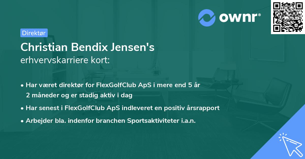 Christian Bendix Jensen's erhvervskarriere kort