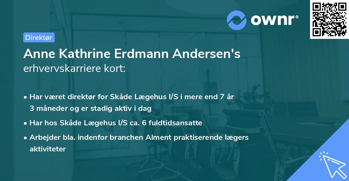 Anne Kathrine Erdmann Andersen's erhvervskarriere kort