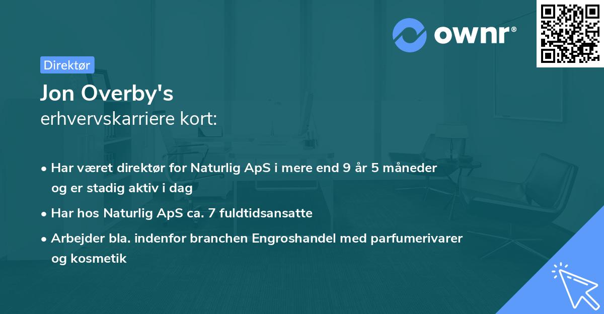 Jon Overby's erhvervskarriere kort