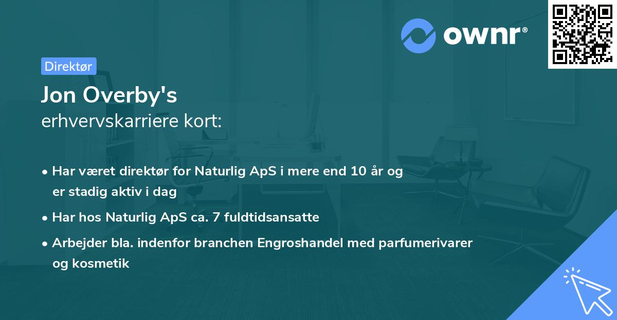 Jon Overby's erhvervskarriere kort