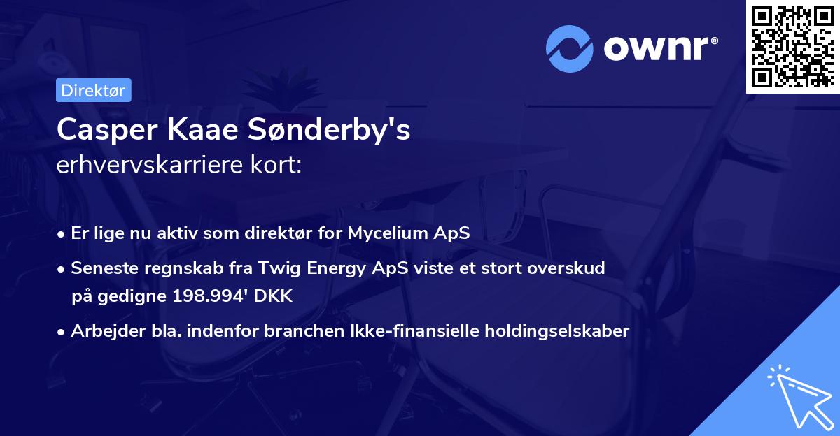 Casper Kaae Sønderby's erhvervskarriere kort