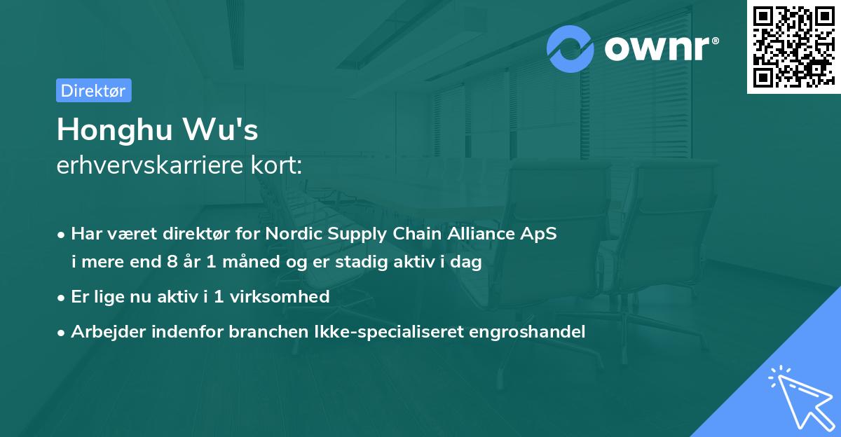 Honghu Wu's erhvervskarriere kort